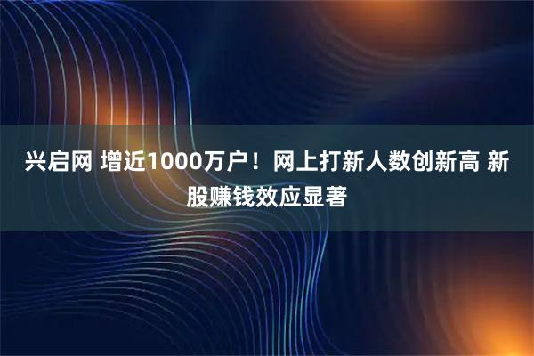 兴启网 增近1000万户！网上打新人数创新高 新股赚钱效应显著