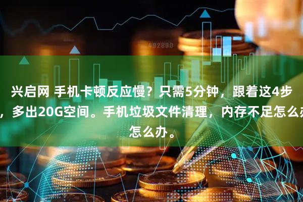 兴启网 手机卡顿反应慢？只需5分钟，跟着这4步做，多出20G空间。手机垃圾文件清理，内存不足怎么办。